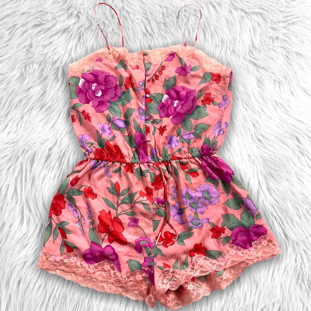 Vintage 90’s Victorias Secret Floral Teddy Romper - Picture 1 of 4